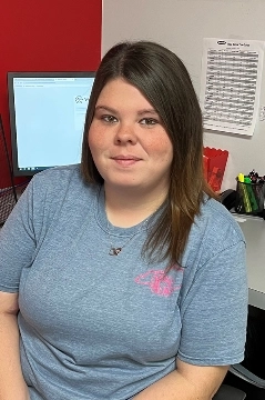 a woman wearing glasses