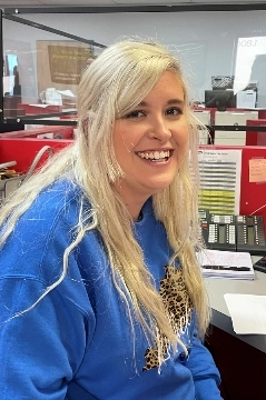 a woman with blonde hair